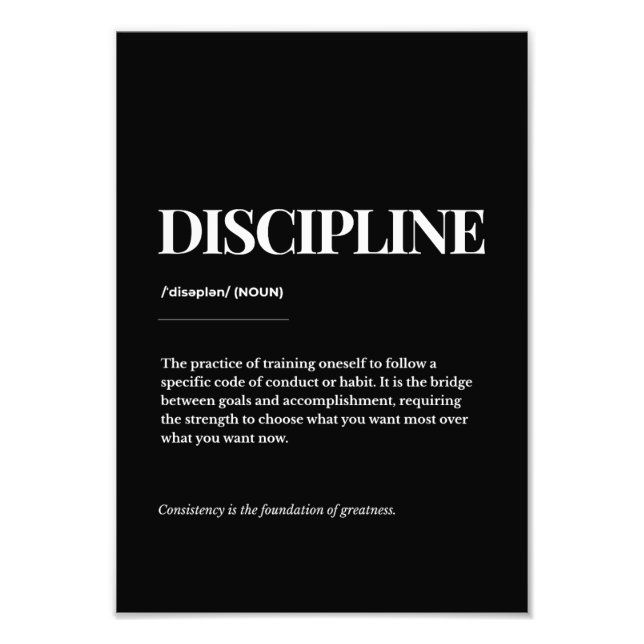 Disciplin Definition Konsttryck – Minimalistisk Mo Fototryck (Framsidan)