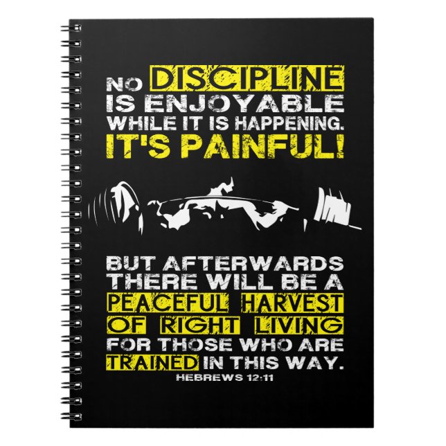 DISCIPLIN - Dold Workout Motivational Anteckningsbok Med Spiral (Framsidan)