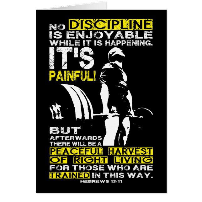 DISCIPLIN - Dold Workout Motivational Hälsningskort (Framsidan)