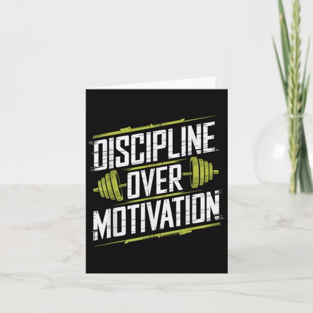 Disciplin före motivation, gym kroppsbyggare vikt kort (Framsida)