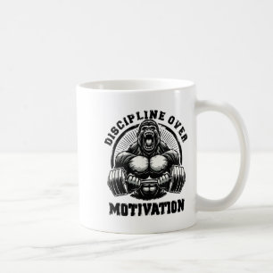 Disciplin före motivation Tyngdlyftning Gym Citat Kaffemugg