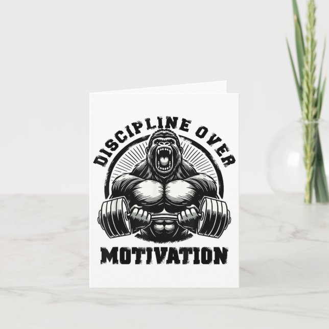 Disciplin före motivation Tyngdlyftning Gym Citat  Kort (Framsida)