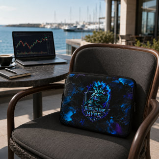 Disciplin Framför Hype Bitcoin Blå Penseldrag Laptop Fodral