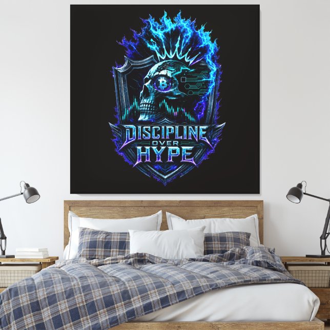 Disciplin Framför Hype Bitcoin Krypto Mentalitet D Canvastryck (Insitu (sovrum))