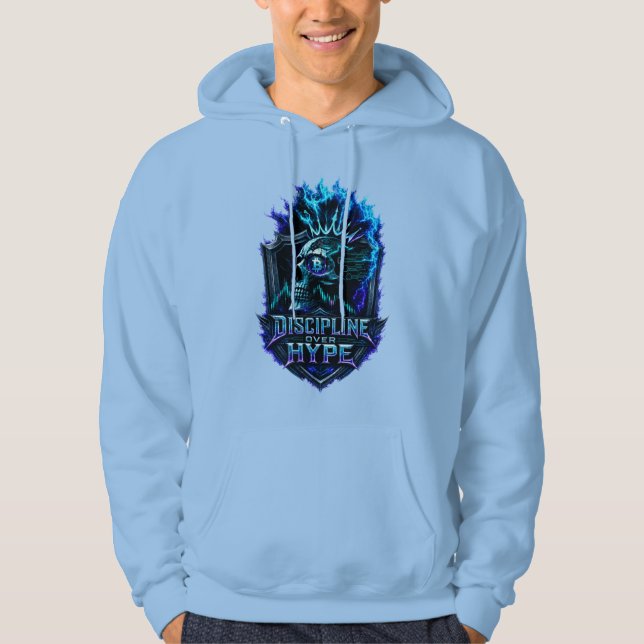 Disciplin Framför Hype Bitcoin Krypto Mentalitet D Hoodie (Framsida)