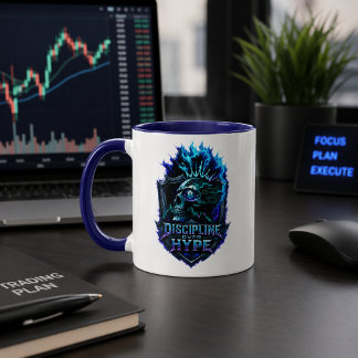 Disciplin framför hype Blå glöd Bitcoin Krypto Mugg