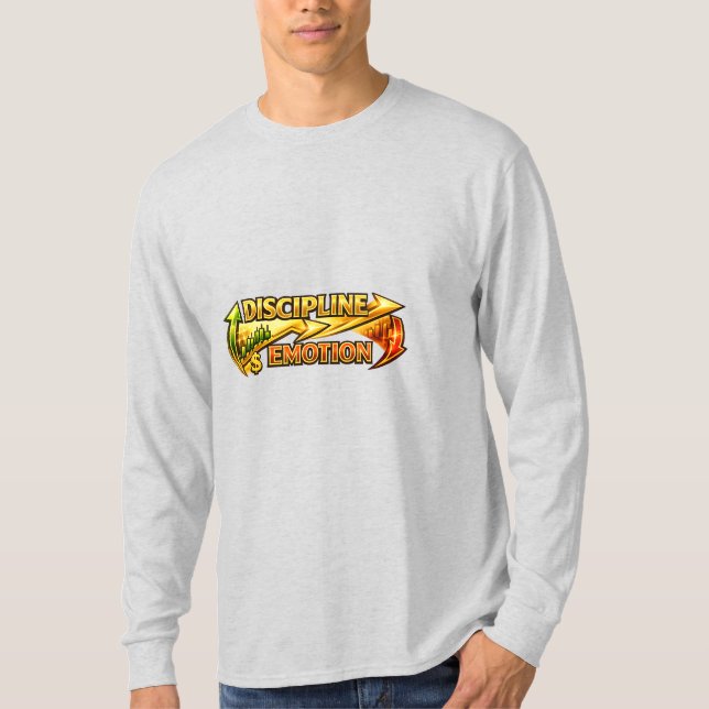 Disciplin framför känsla Guld Handelsmentalitet Lå T Shirt (Framsida)