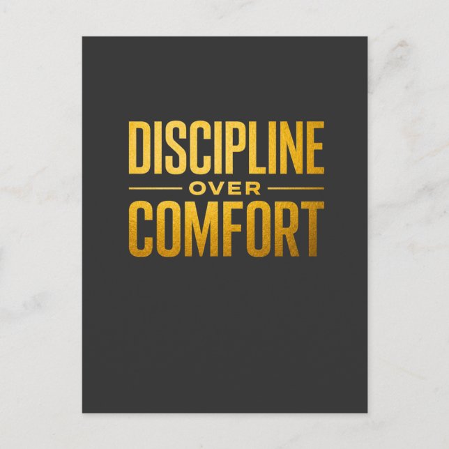 Disciplin framför komforttröja | Motivation & Sinn Vykort (Framsida)