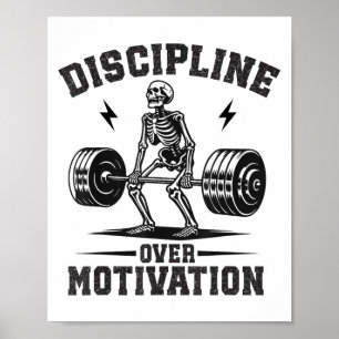 Disciplin framför motivation Gym Motiverande Träni Poster