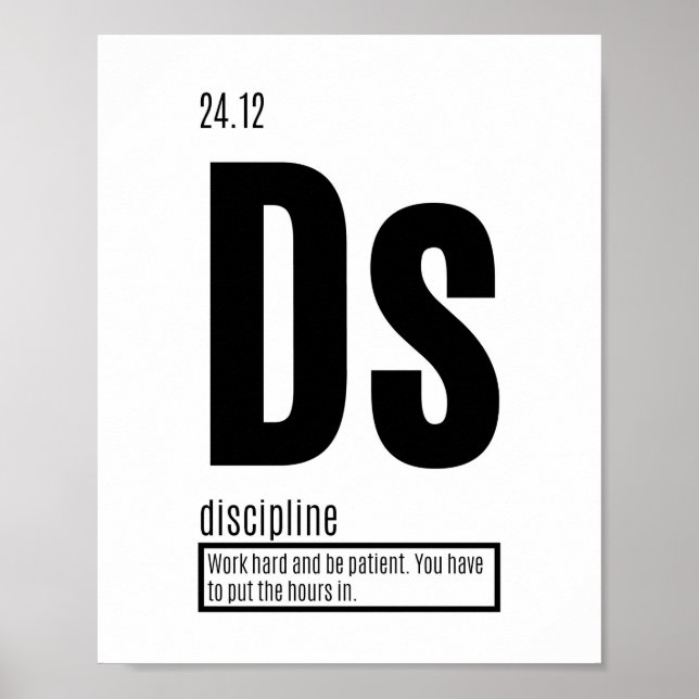 Disciplin - Grundläggande Inslag för framgång Poster (Framsidan)