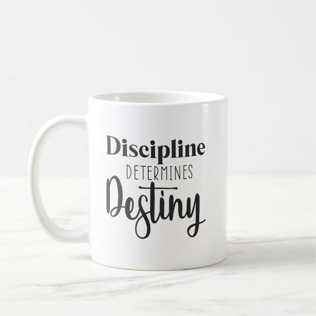 Disciplin - Hustle, Gym, Success Motivational Kaffemugg (Vänster)