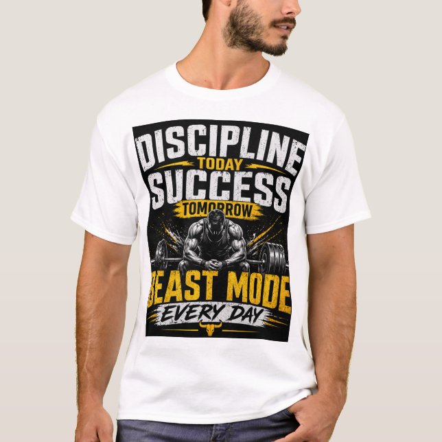 Disciplin Idag Framgång I Morgon – Beast Mode Gym T Shirt (Framsida)