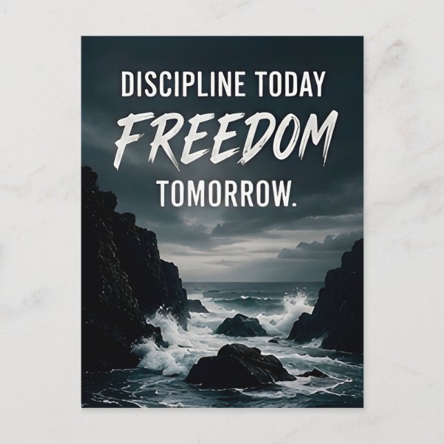 🔥 Disciplin Idag Frihet I Morgon Daglig Motivatio Vykort (Framsida)