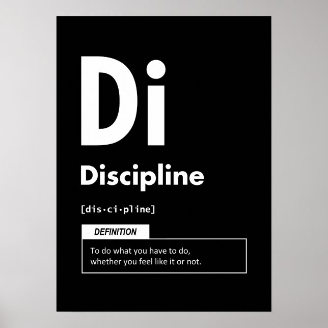 Disciplin - Inslag för framgång - Motivering Poster (Framsidan)