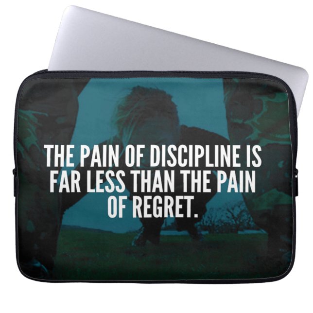 Disciplin - inspiration för arbetsmiljön laptop fodral (Framsidan)