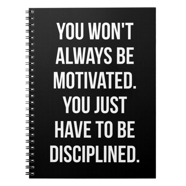 Disciplin mot motivation - inspirationell workout anteckningsbok (Framsidan)