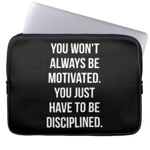 Disciplin mot motivation - inspirationell workout laptop fodral