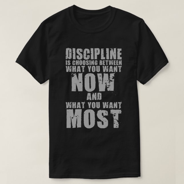DISCIPLIN - Motivational ord T Shirt (Design framsida)