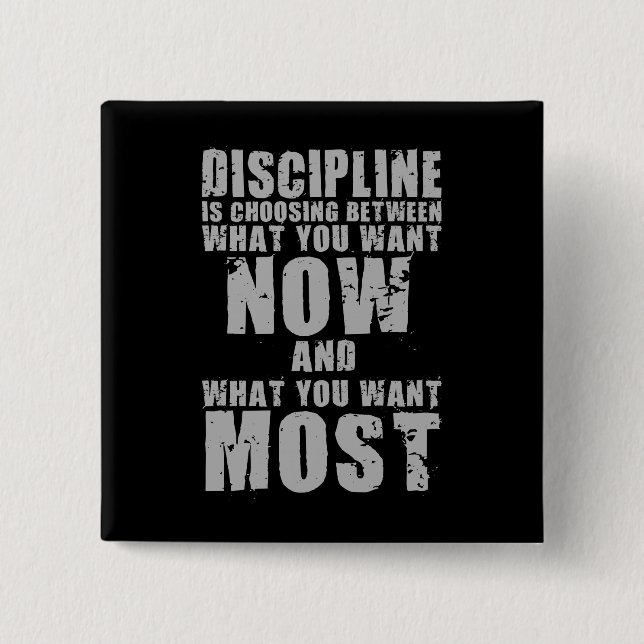 DISCIPLIN - Motiverande Ord Knapp (Framsida)