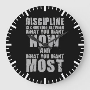 DISCIPLIN - Motiverande Ord Stor Klocka