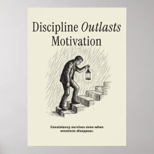 Disciplin varar längre än motivation poster