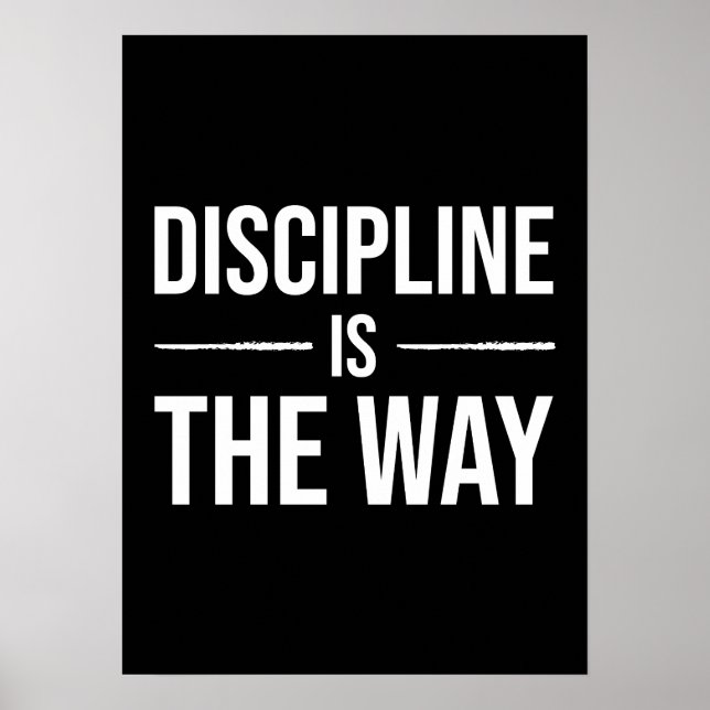 Discipline är vägen - Gym, Hustle, Success Poste Poster (Framsidan)