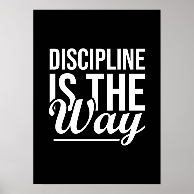 Discipline är vägen - Gym, Hustle, Success Poster (Framsidan)