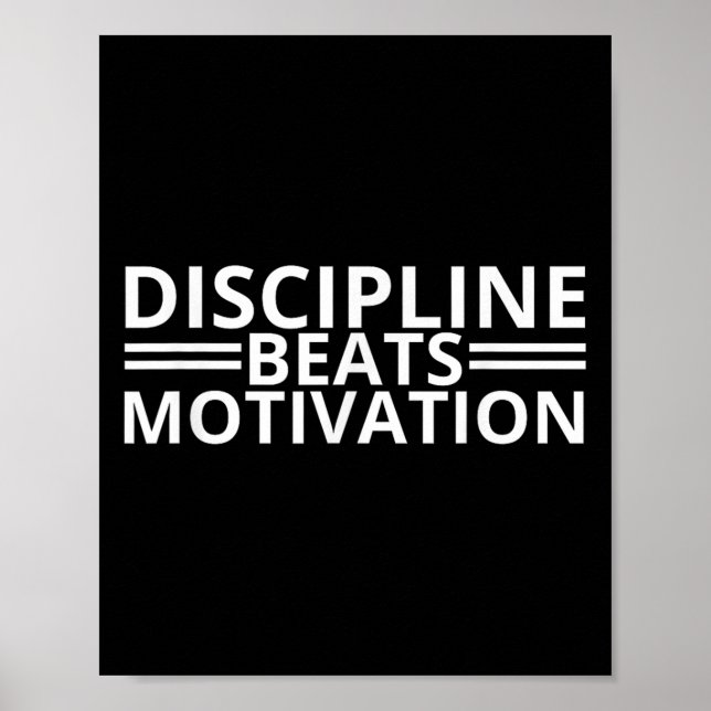 Discipline Beats Motivation Gym Poster (Framsidan)