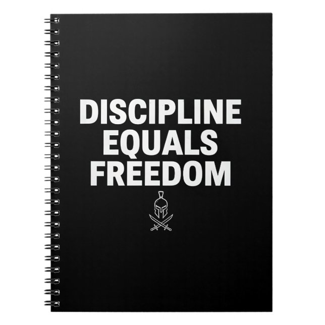 Discipline Equals Freedom – Bold Motivational Jour Anteckningsbok (Framsidan)