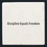 Discipline Equals Freedom Minimalist Typewriter  Stenunderlägg<br><div class="desc">Protect your base. Sandstone coaster with high-contrast typewriter typography to keep your workspace clean and your mind on the mission.</div>