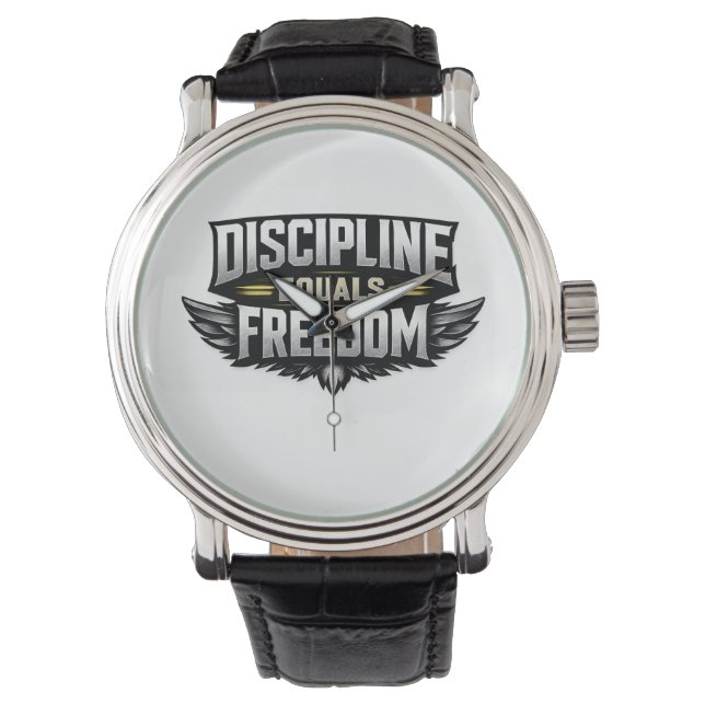 Discipline Equals Freedom – Motivational Design  Armbandsur (Framsida)