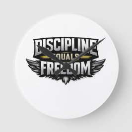 Discipline Equals Freedom – Motivational Design  Rund Klocka
