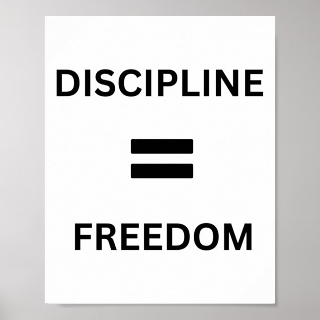 Discipline = Frihet - Nyckel att lyckas Poster (Framsidan)
