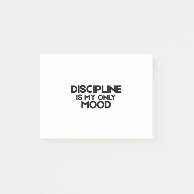 Discipline Is My Only Mood Minimalist Post-it Block (Framsida)