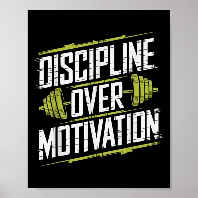 Discipline over Motivation, Gym Bodybuilding der W Poster (Framsidan)