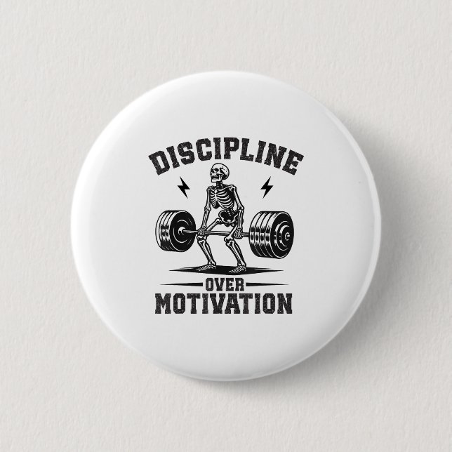 Discipline Over Motivation Gym Motivational Traini Knapp (Framsida)