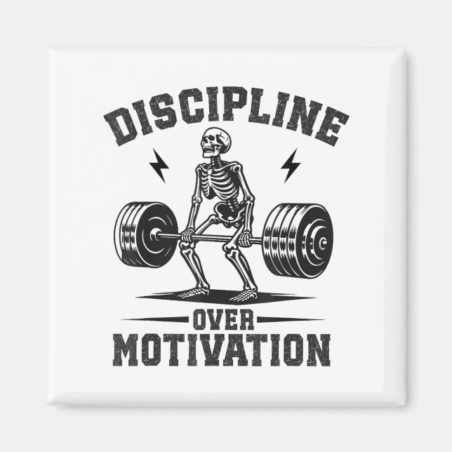 Discipline Over Motivation Gym Motivational Traini Magnet (Framsidan)