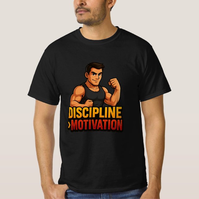Discipline over Motivation Gym T-Shirt (Framsida)