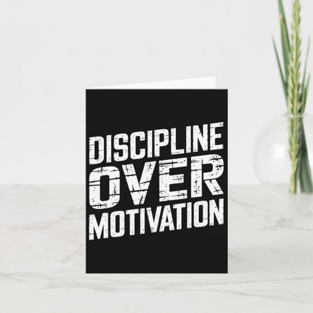 Discipline over Motivation Gym Workout Tee Weightl Kort (Framsida)