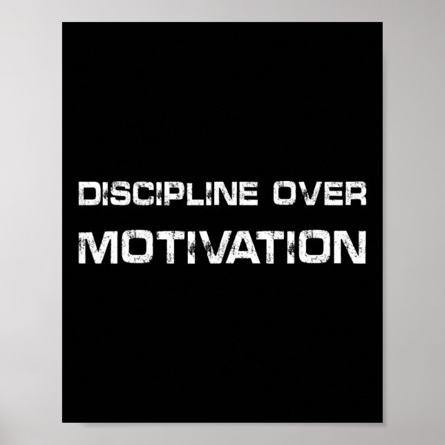 Discipline over Motivation Gym Workout Tee Weightl Poster (Framsidan)