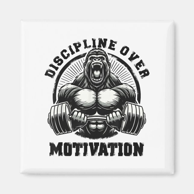 Discipline Over Motivation Weightlift Gym Quotes G Magnet (Framsidan)