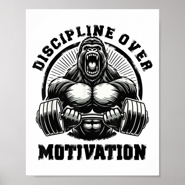 Discipline Over Motivation Weightlift Gym Quotes G Poster (Framsidan)