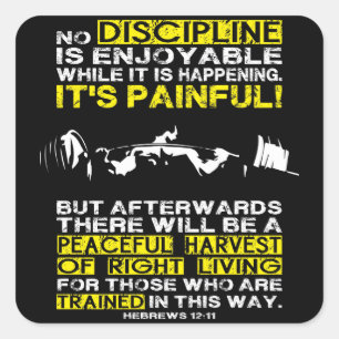 DISCIPLINE - Square Workout Motivational Fyrkantigt Klistermärke
