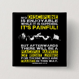 DISCIPLINE - Square Workout Motivational Knapp