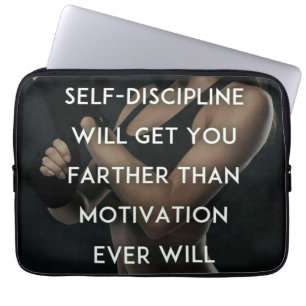 Discipline vs Motivation - Kvinnoinspiration Laptop Fodral