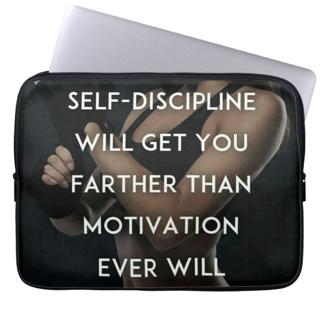 Discipline vs Motivation - Kvinnoinspiration Laptop Fodral (Framsidan)