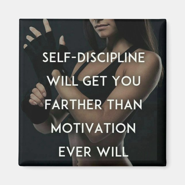 Discipline vs Motivation - Kvinnoinspiration Magnet (Framsidan)