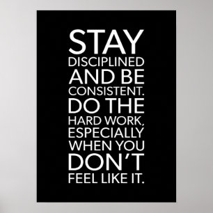 Disciplinerad och konsekvent - Gym, Hustle Poster