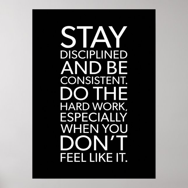 Disciplinerad och konsekvent - Gym, Hustle Poster (Framsidan)