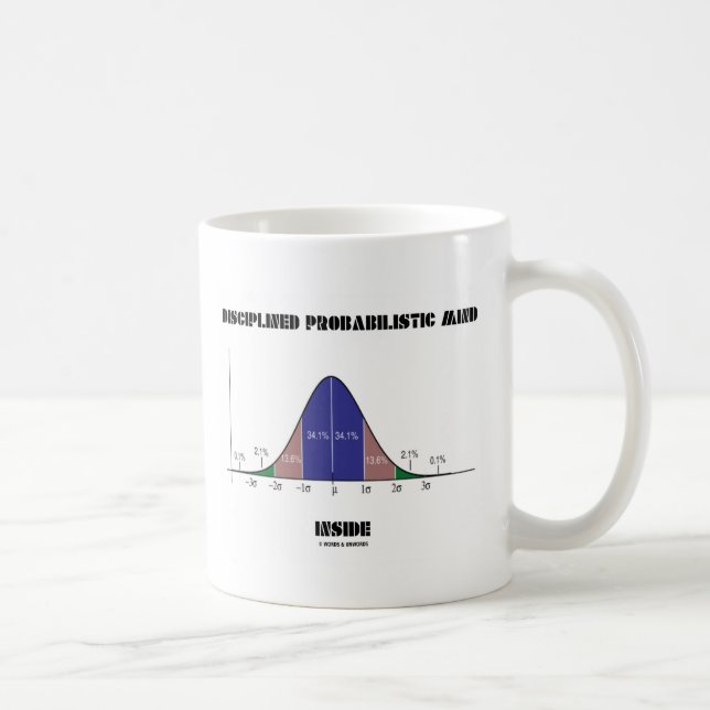 Disciplinerad probabilistisk hjärna inuti klockkur kaffemugg (Höger)